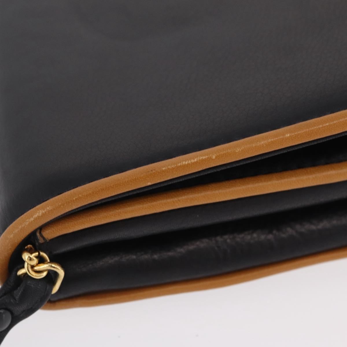 Celine Flap Shoulder Leather Black Leather Shoulder Bag Bag (Pre-Owned)