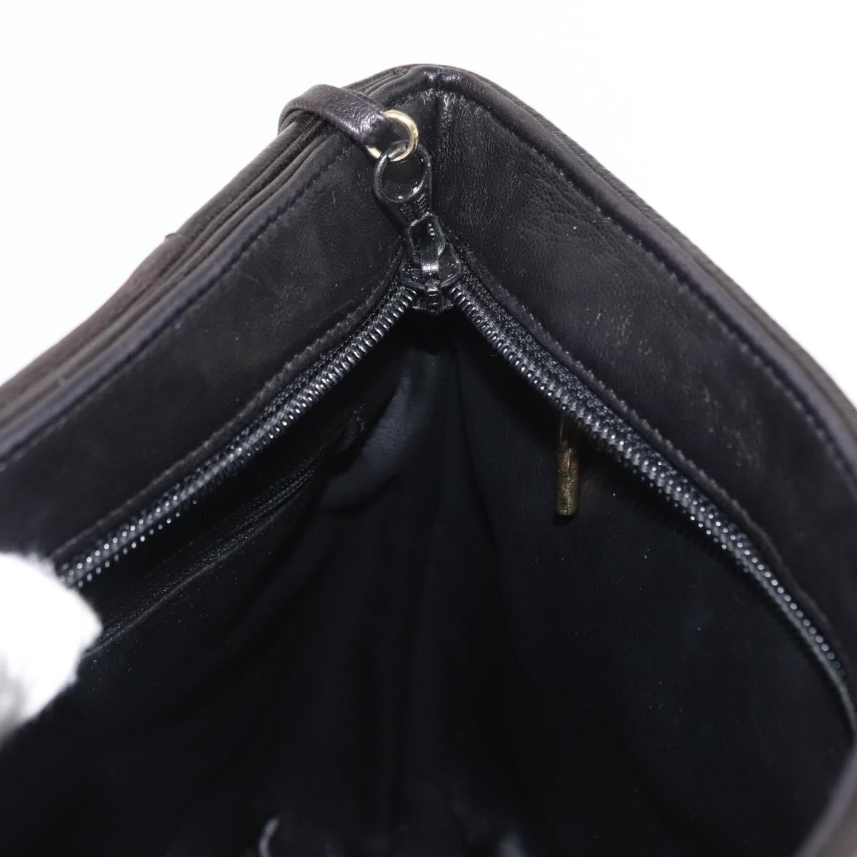 Bally Vintage Chain Quilted Leather Black Leather Shoulder Bag Bag (Pre-Owned)