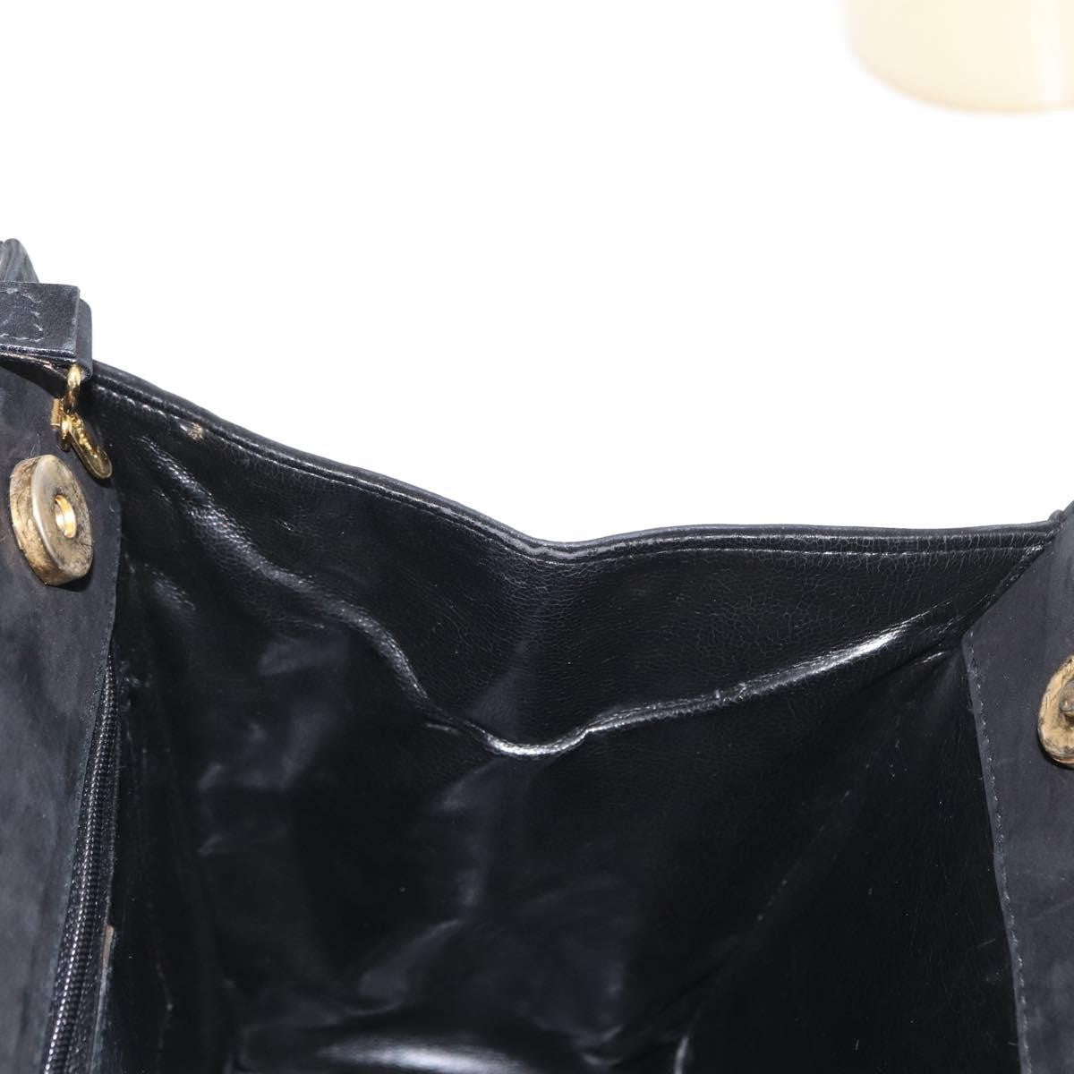 Salvatore Ferragamo Convertible Vara Bow Suede Black Suede Handbag (Pre-Owned)