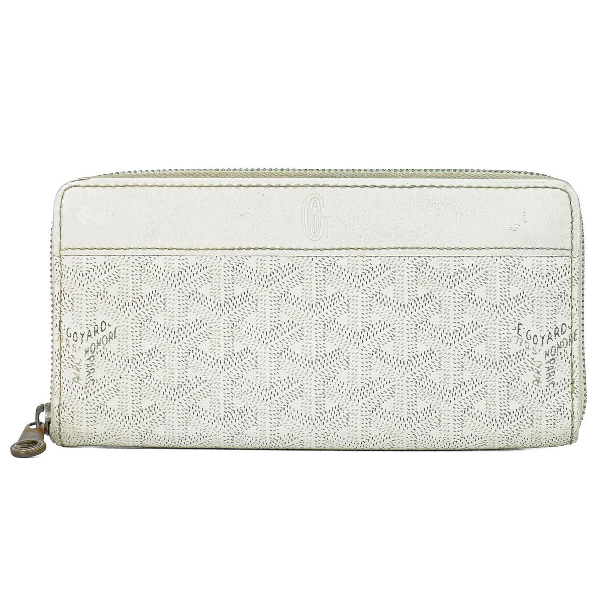 Goyard Matignon Zip Coated Canvas With Leather White Canvas Card Holders Accessory (Pre-Owned)