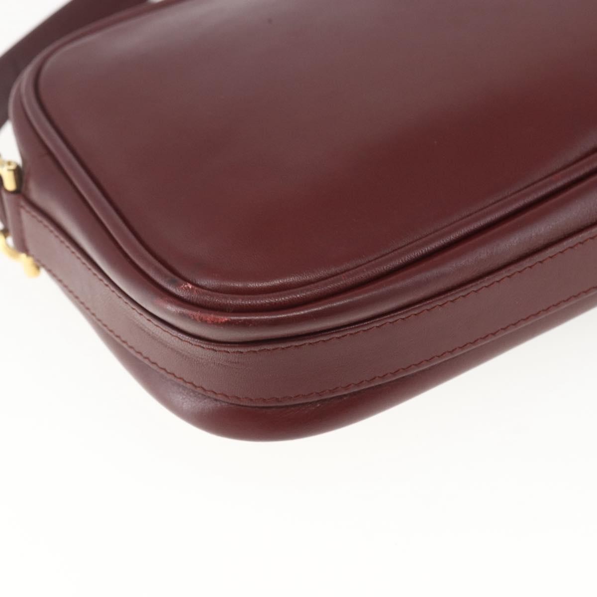Cartier Must De Cartier Leather Burgundy Leather Shoulder Bag Bag (Pre-Owned)