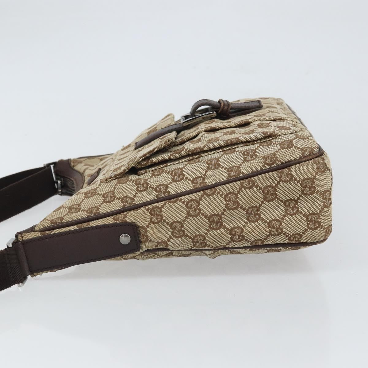 Gucci Vintage Gg Canvas And Leather Beige Canvas Shoulder Bag Bag (Pre-Owned)
