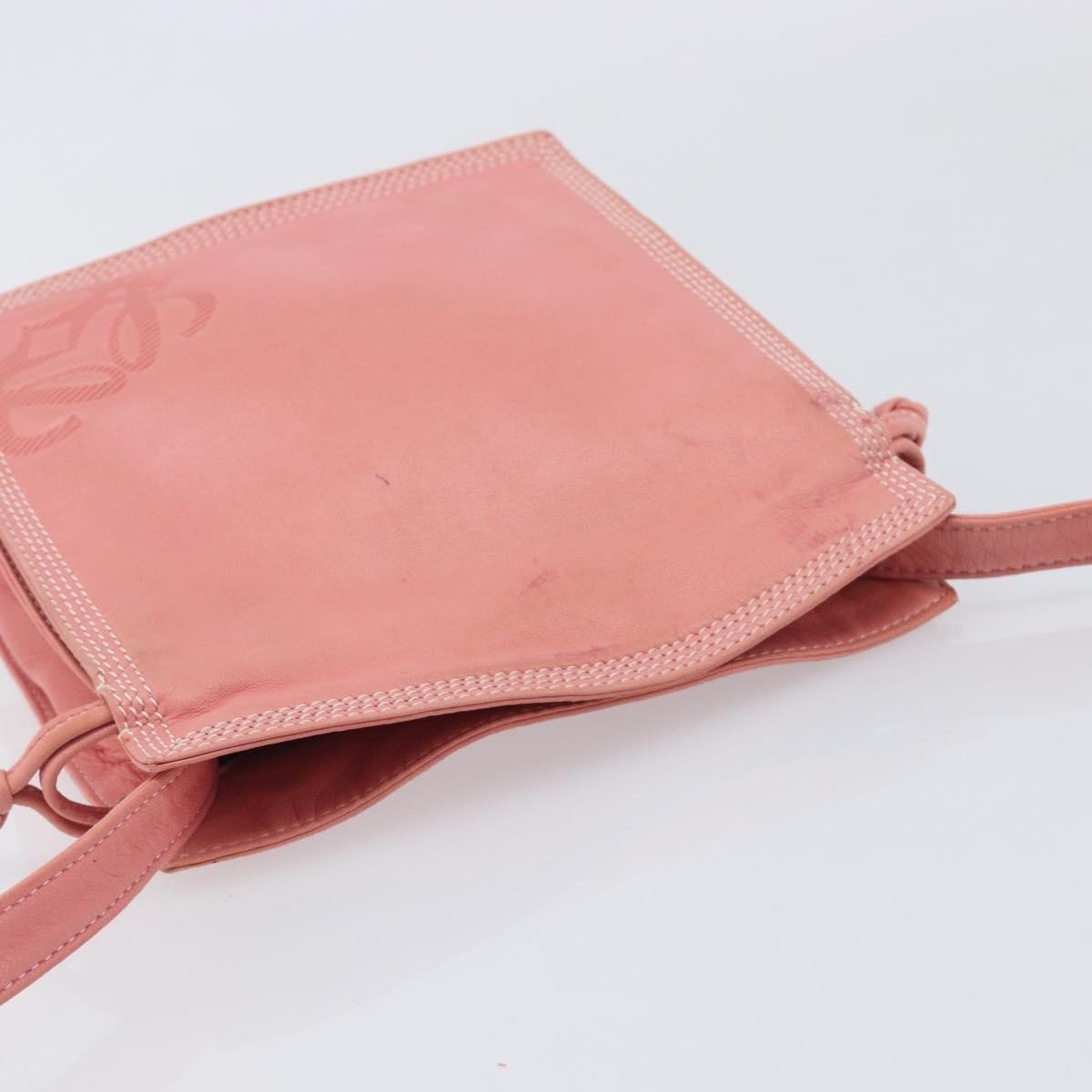 Loewe Shoulder Bag Leather Pink Leather Shoulder Bag Bag (Pre-Owned)