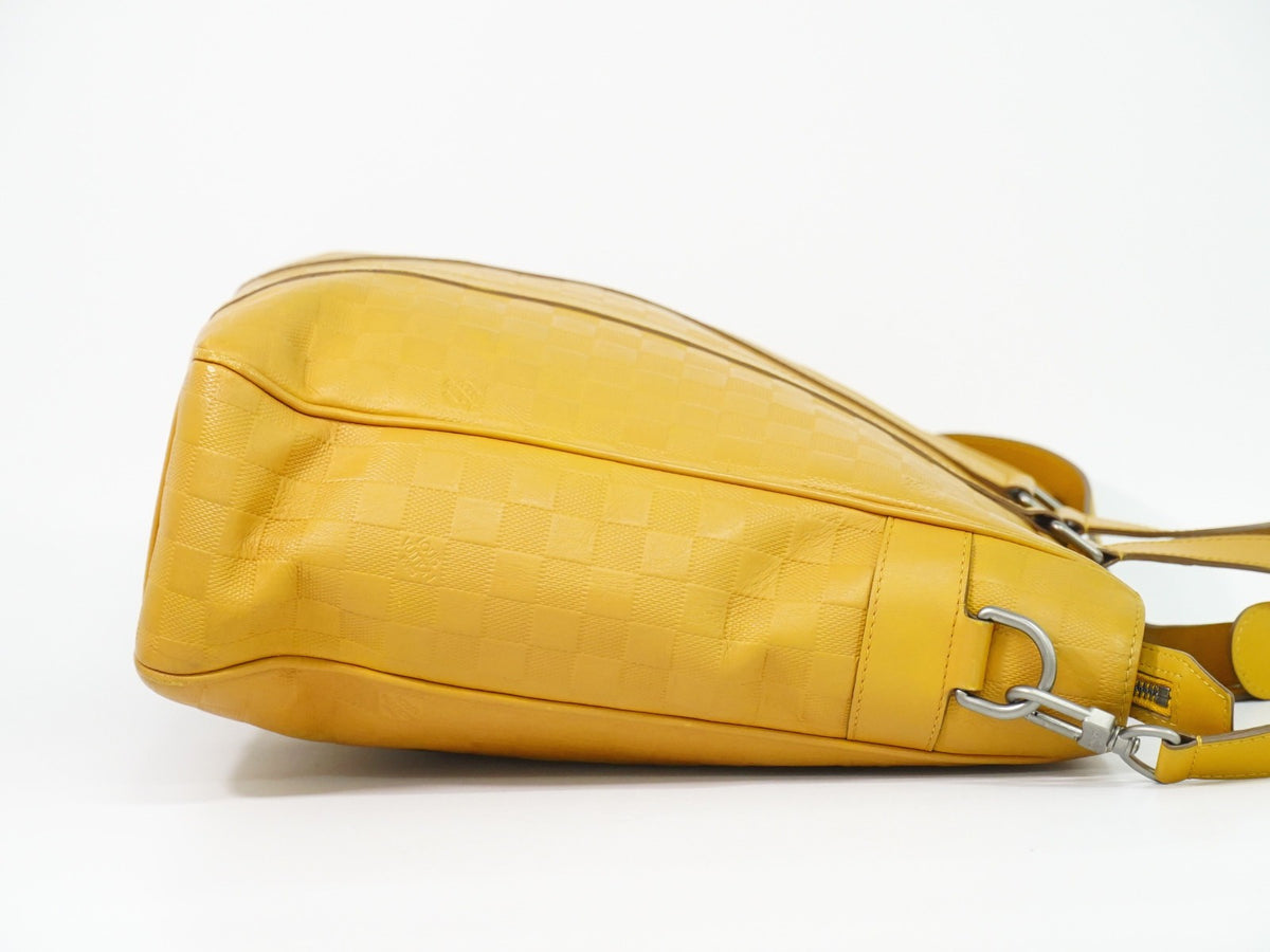 Louis Vuitton Tadao Damier Infini Leather Yellow Leather Handbag (Pre-Owned)