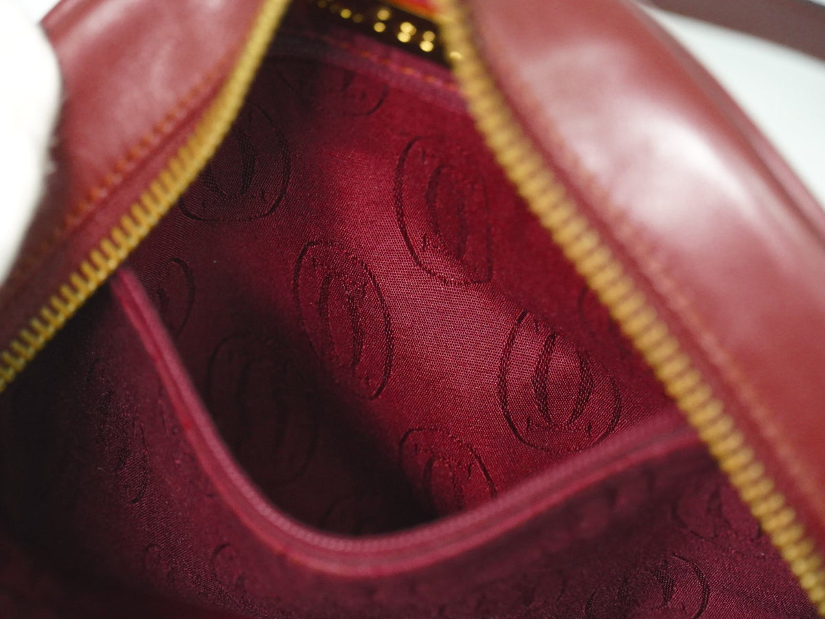 Cartier Must De Cartier Leather Burgundy Leather Shoulder Bag Bag (Pre-Owned)
