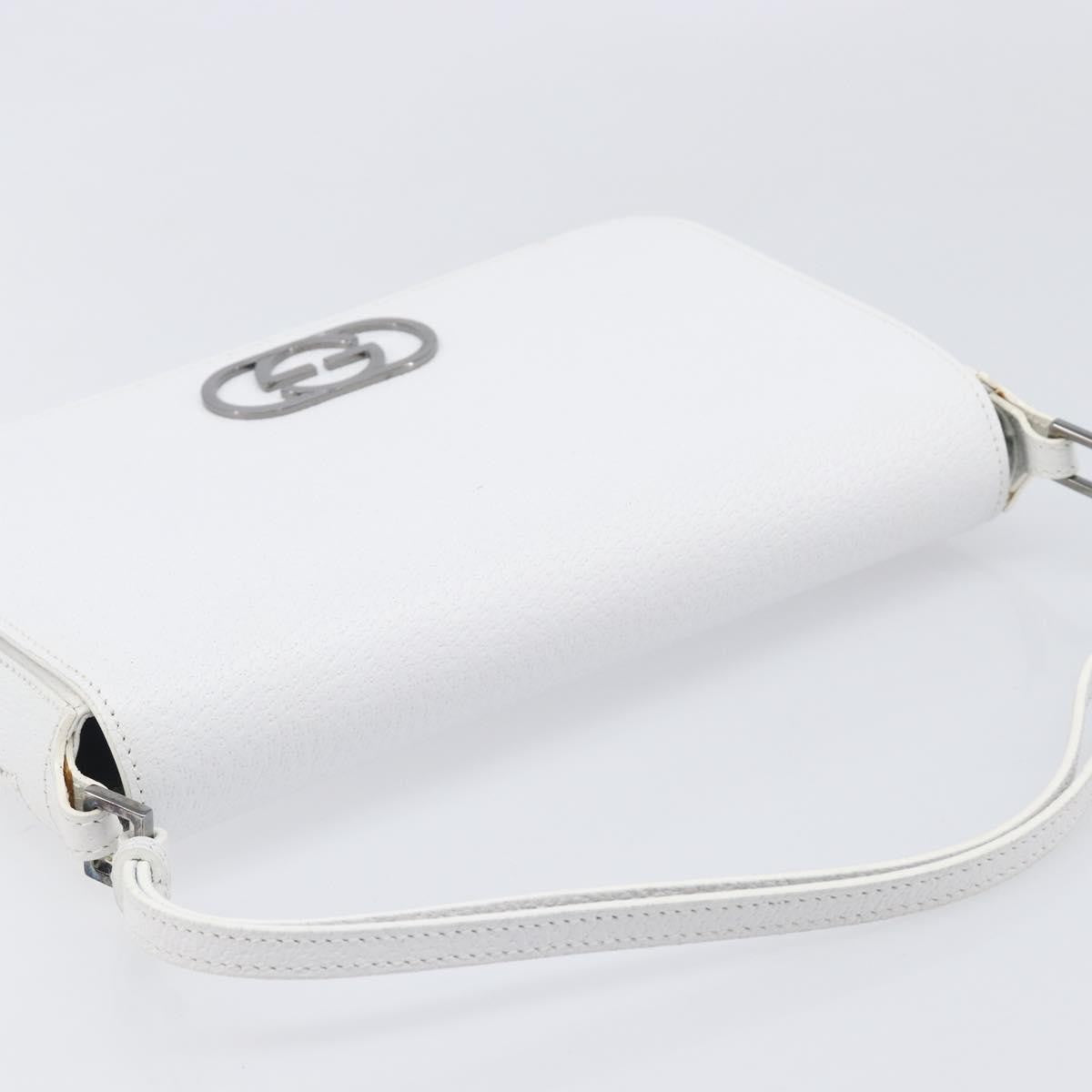 Gucci Shoulder Leather White Leather Shoulder Bag Bag (Pre-Owned)