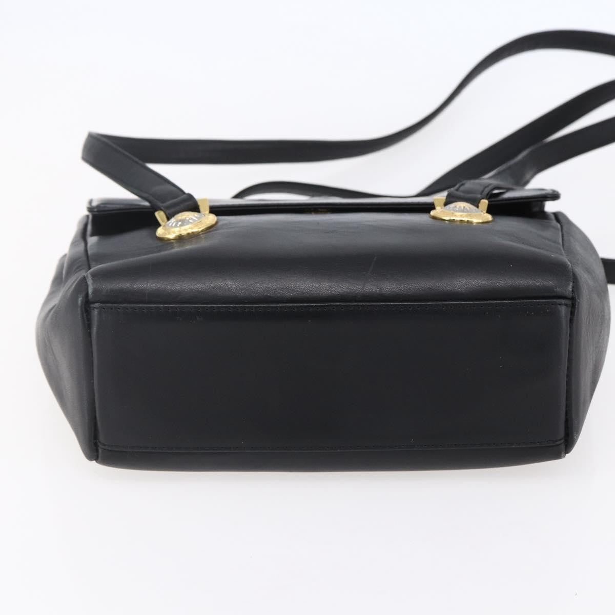 Versace Vintage Leather Black Leather Shoulder Bag Bag (Pre-Owned)
