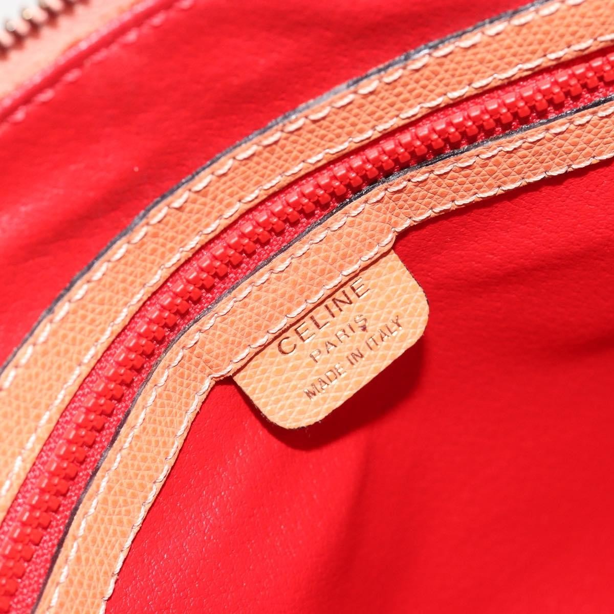 Celine Vintage Convertible Bowler Leather Orange Leather Handbag (Pre-Owned)