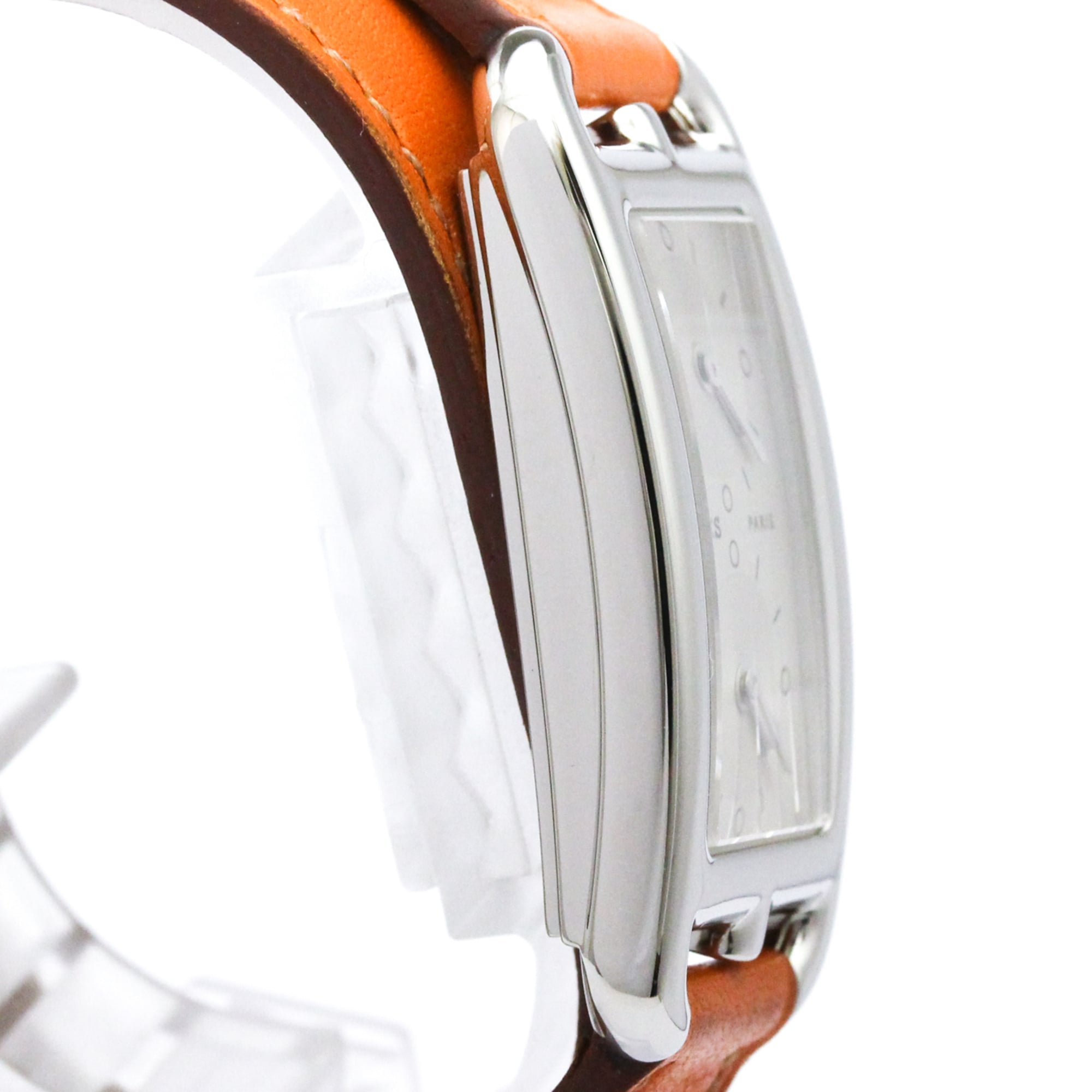 Hermes Cape Cod Dual Time Quartz Stainless Steel And Leather Watch (Pre-Owned)