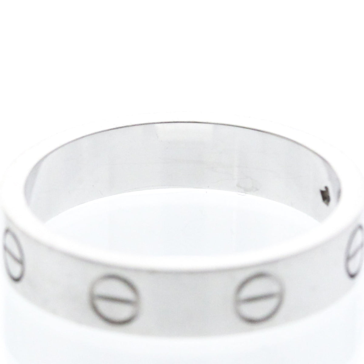 Cartier Love 1 Diamond Band White Gold And Diamond Silver White_Gold Ring Jewelry (Pre-Owned)
