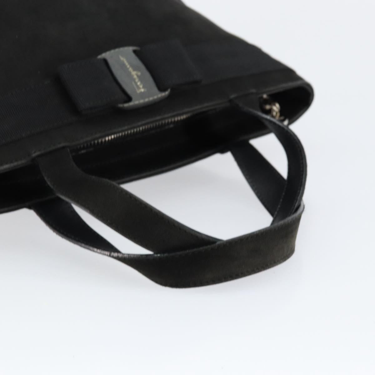 Salvatore Ferragamo Vala Suede Black Suede Handbag (Pre-Owned)