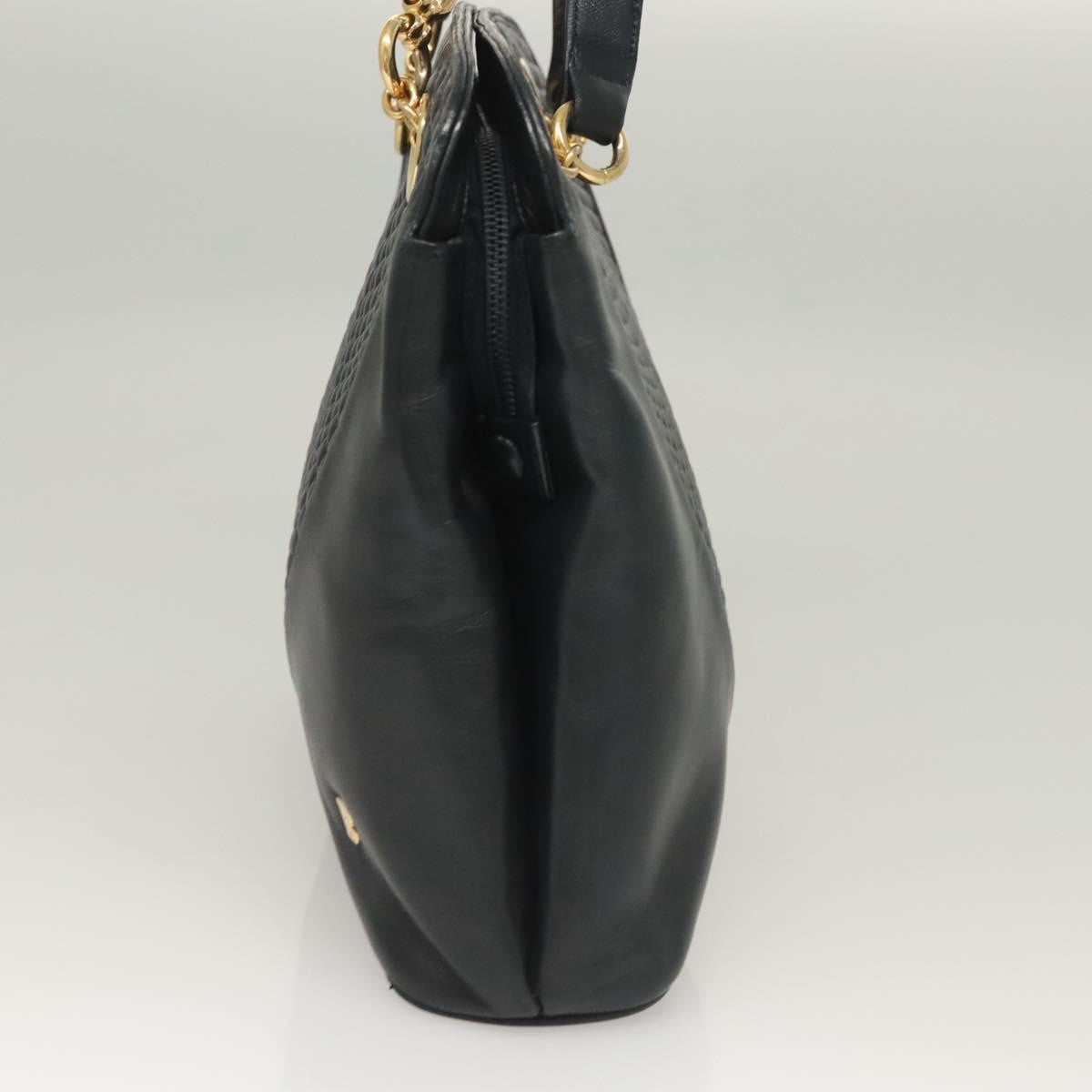 Bally Vintage Quilted Leather Navy Leather Shoulder Bag Bag (Pre-Owned)