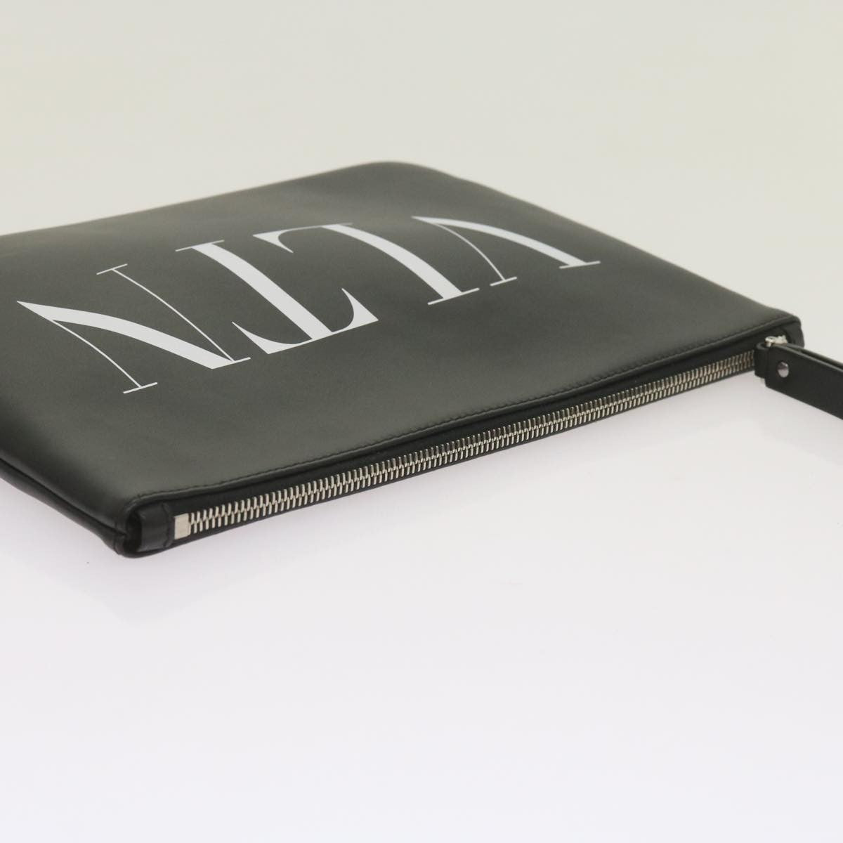 Valentino Garavani Vltn Wristlet Clutch Printed Leather Black Leather Clutche & Pouche Bag (Pre-Owned)