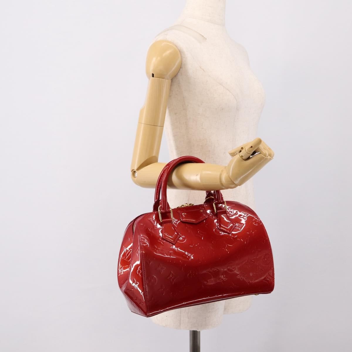Louis Vuitton Montana Monogram Vernis Red Patent_Leather Handbag (Pre-Owned)