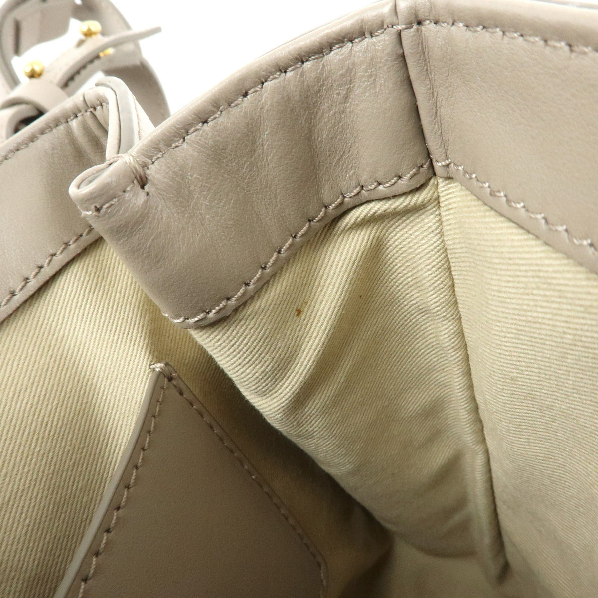 Chloe C Shoulder Bag Leather Gray Leather Shoulder Bag Bag (Pre-Owned)