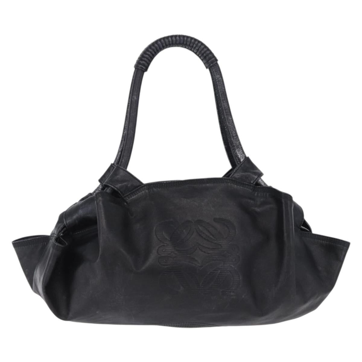 Loewe Aire Leather Black Leather Shoulder Bag Bag (Pre-Owned)