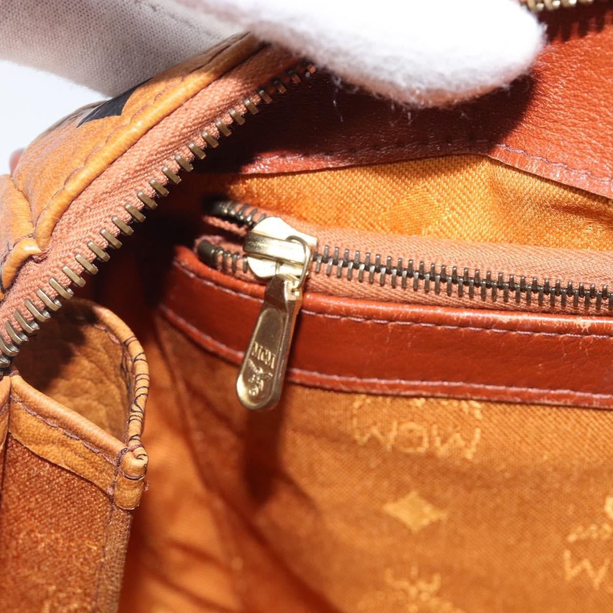 MCM Visetos Logogramme Leather Brown Leather Handbag (Pre-Owned)