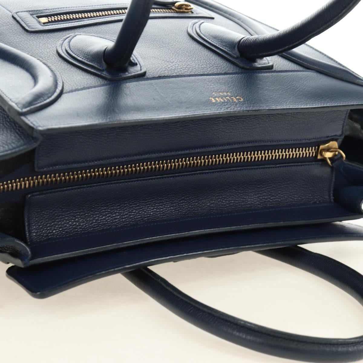 Celine Luggage Smooth Leather Navy Leather Tote Bag Bag (Pre-Owned)