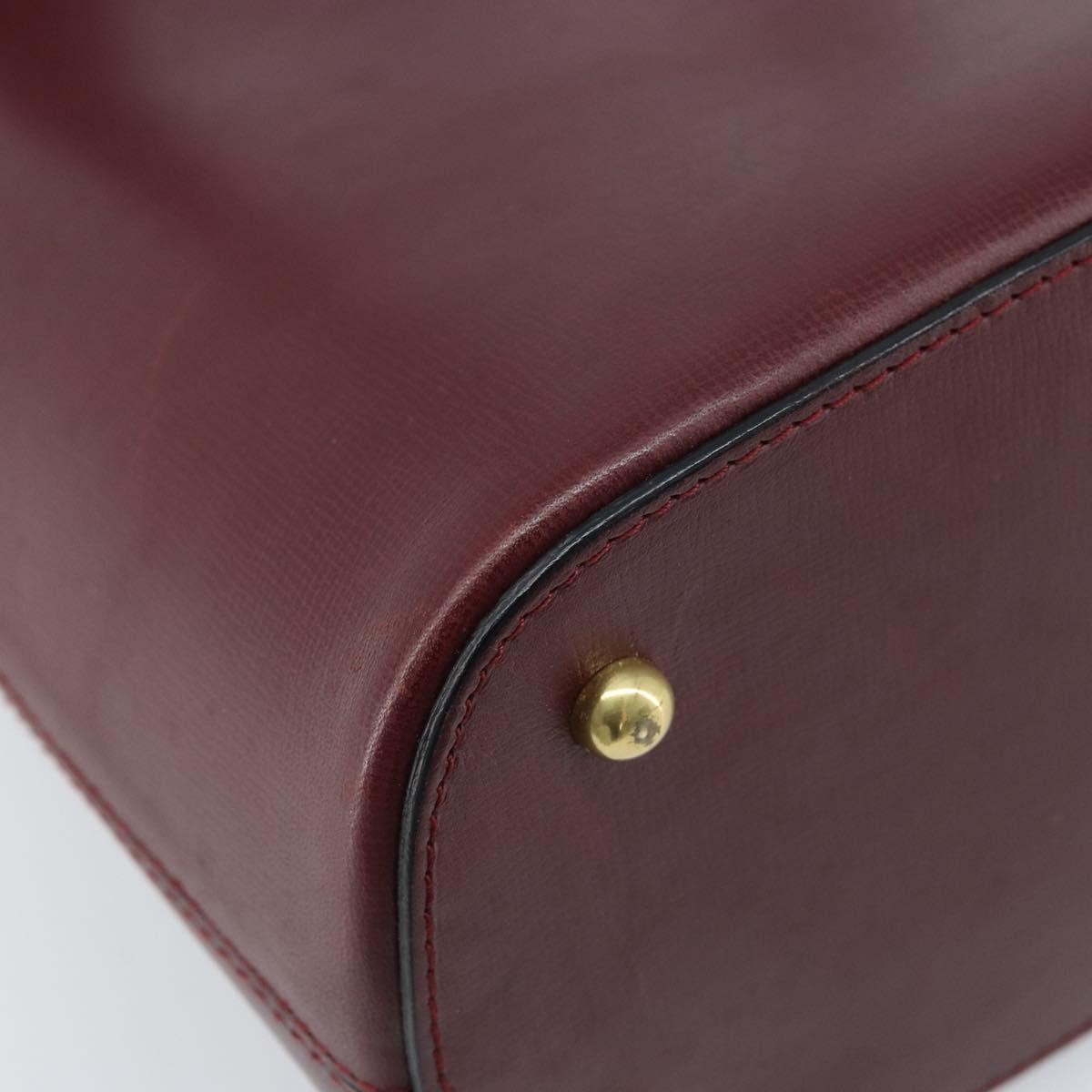 Cartier Vintage Must De Cartier Leather Burgundy Leather Handbag (Pre-Owned)