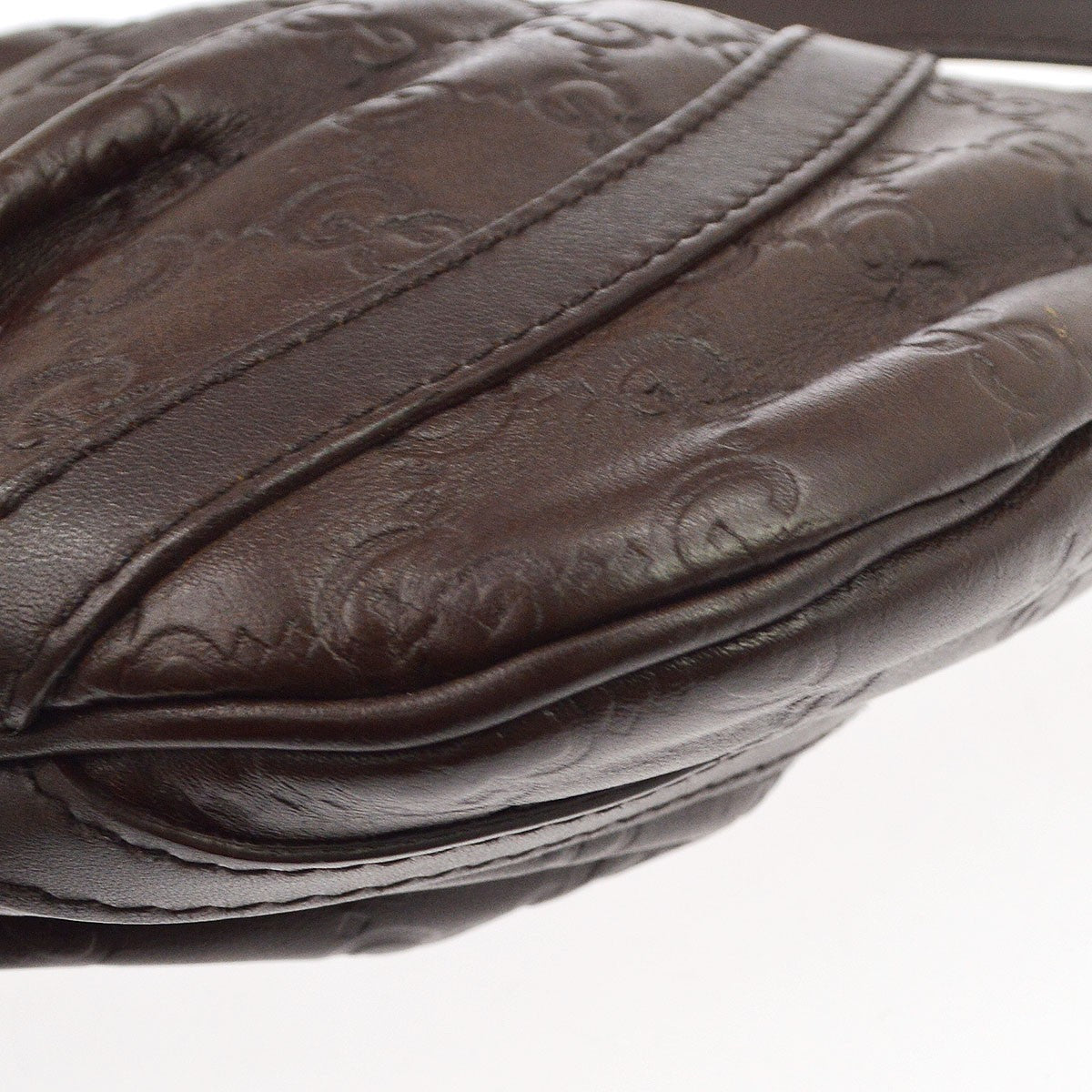Gucci D Ring Messenger Guccissima Leather Brown Leather Shoulder Bag Bag (Pre-Owned)
