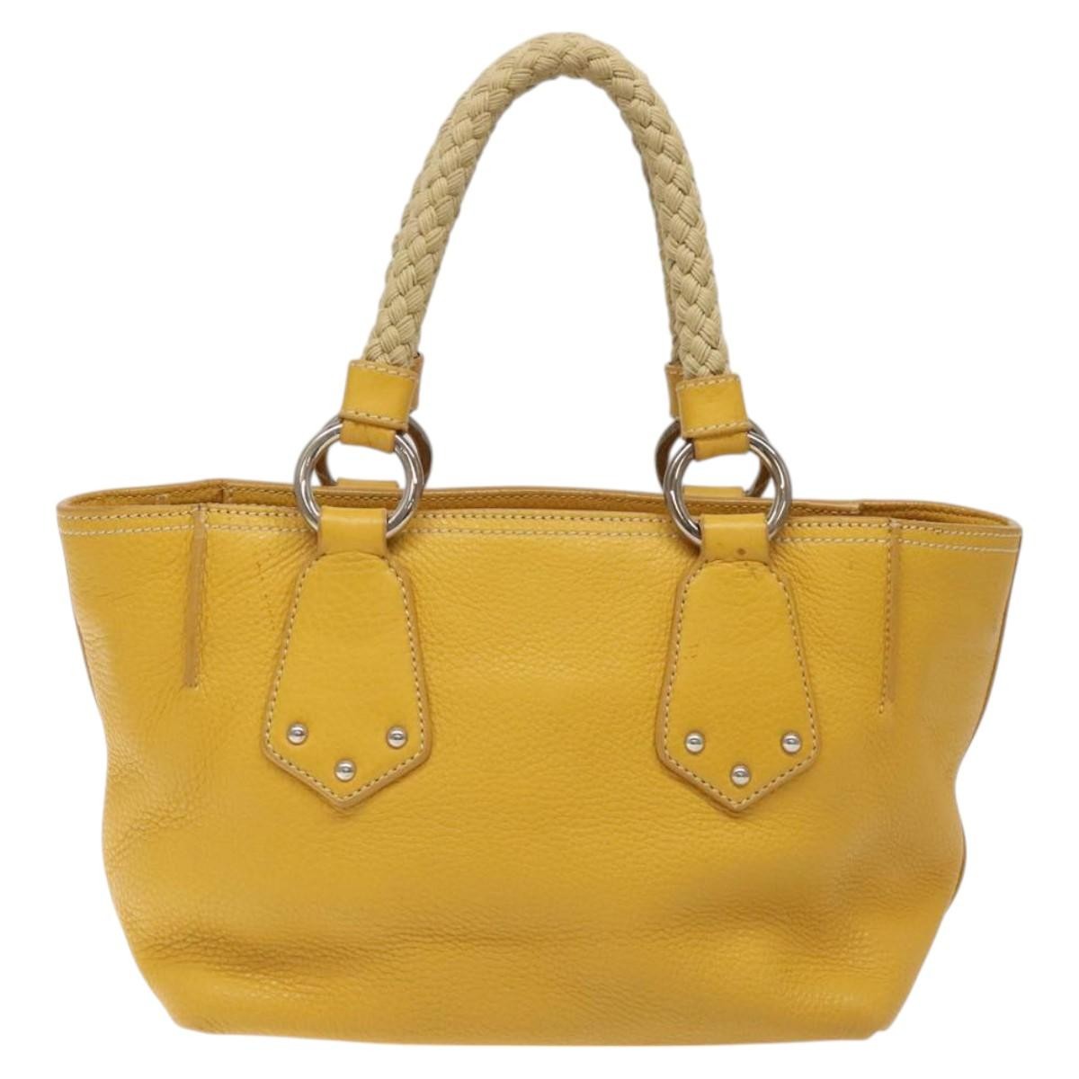 Prada Vintage Leather Yellow Leather Handbag (Pre-Owned)