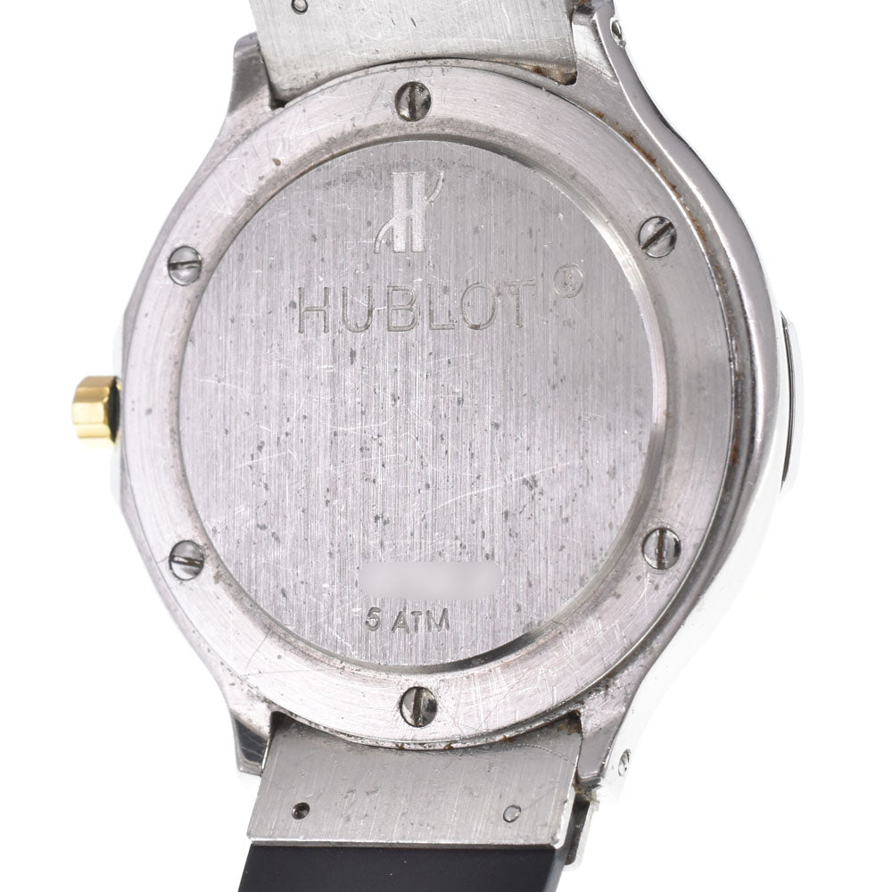 Hublot Classic Mdm Quartz Stainless Steel And Rubber With Diamond Bezel, Markers And Strap Detail Watch (Pre-Owned)