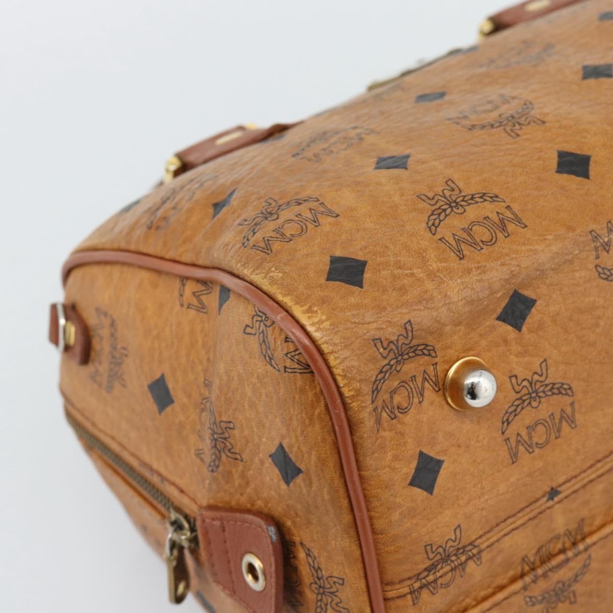 MCM Visetos Logogramme Leather Brown Leather Handbag (Pre-Owned)