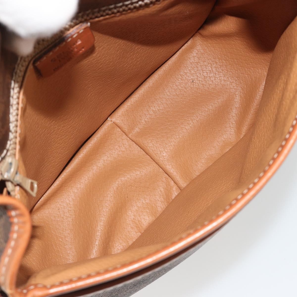 Celine Vintage Macadam Canvas And Leather Brown Canvas Shoulder Bag Bag (Pre-Owned)