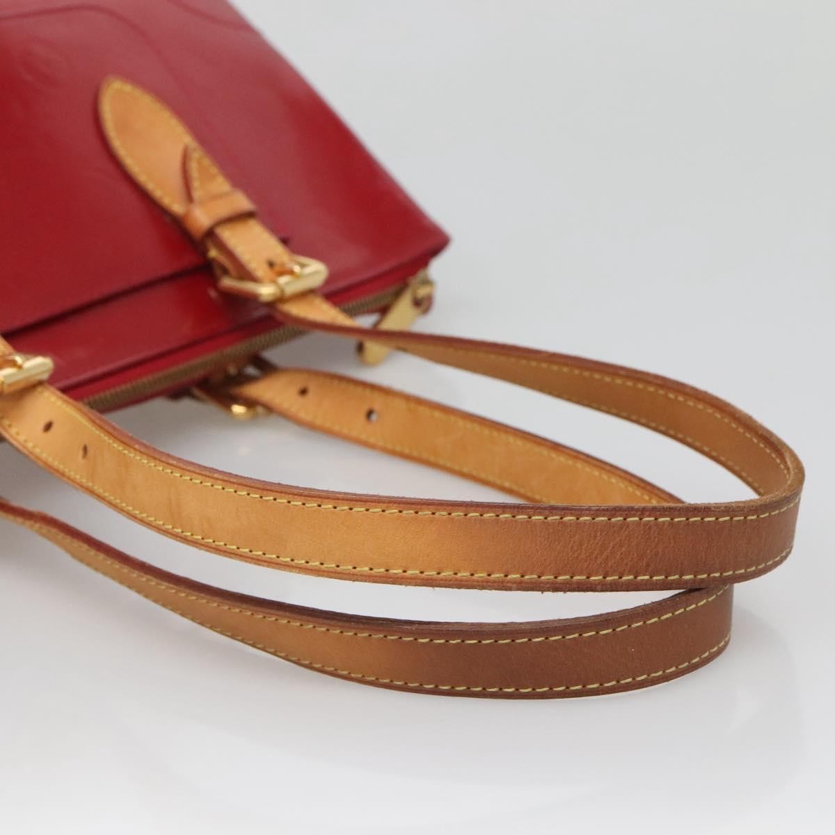 Louis Vuitton Rosewood Avenue Monogram Vernis Red Patent_Leather Handbag (Pre-Owned)