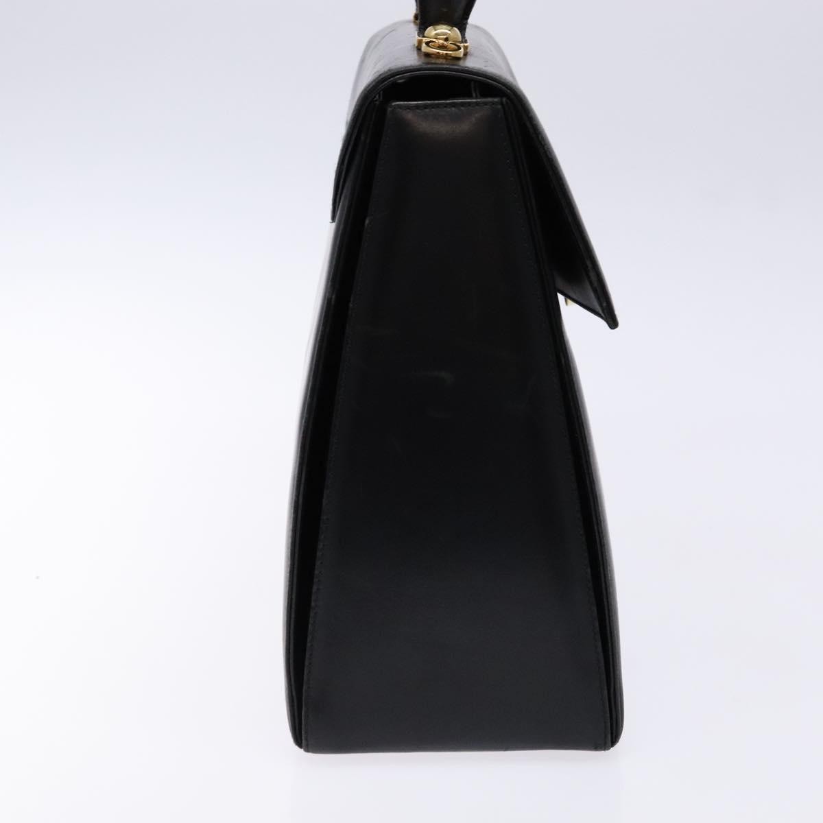 Salvatore Ferragamo Gancini Convertible Top Handle Leather Black Leather Handbag (Pre-Owned)