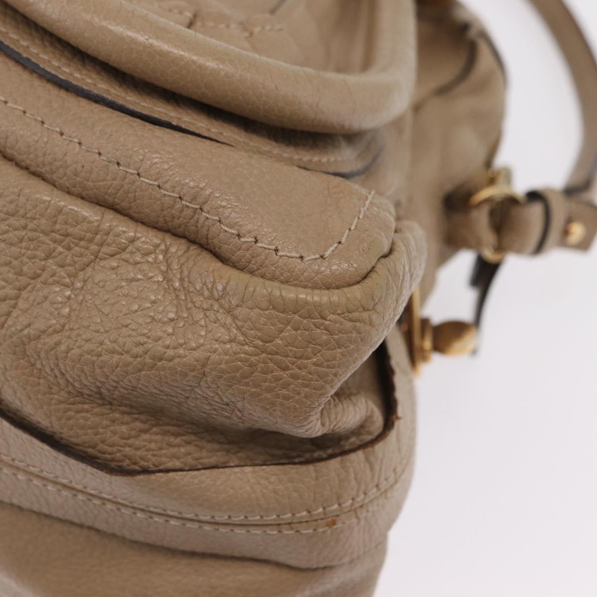 Chloe Paraty Top Handle Leather Beige Leather Handbag (Pre-Owned)