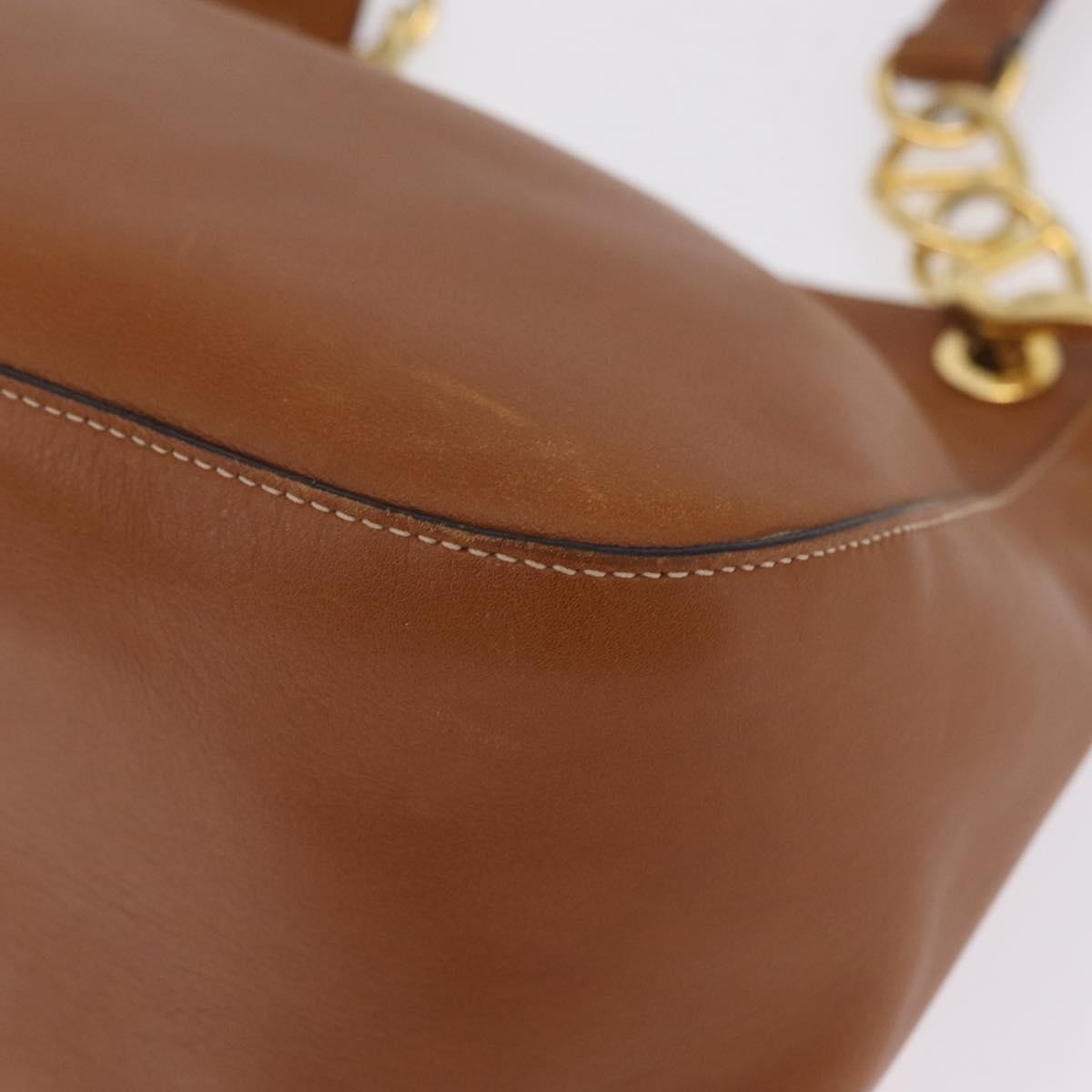 Prada Shoulder Leather Brown Leather Shoulder Bag Bag (Pre-Owned)