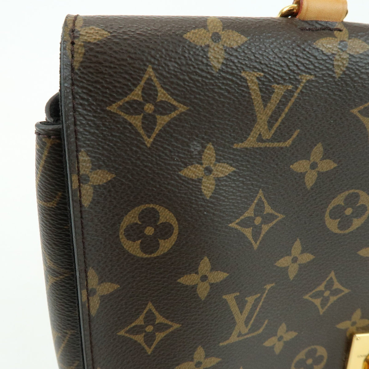Louis Vuitton Marignan Monogram Canvas With Leather Brown Canvas Handbag (Pre-Owned)