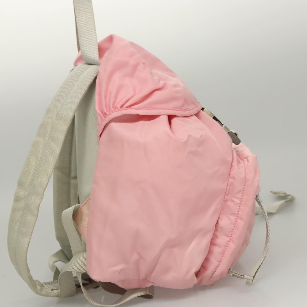 Prada Single Buckle Pocket Tessuto Pink Nylon Backpack Bag (Pre-Owned)