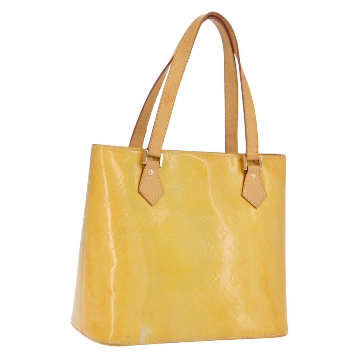 Louis Vuitton Houston Monogram Vernis Yellow Patent_Leather Handbag (Pre-Owned)