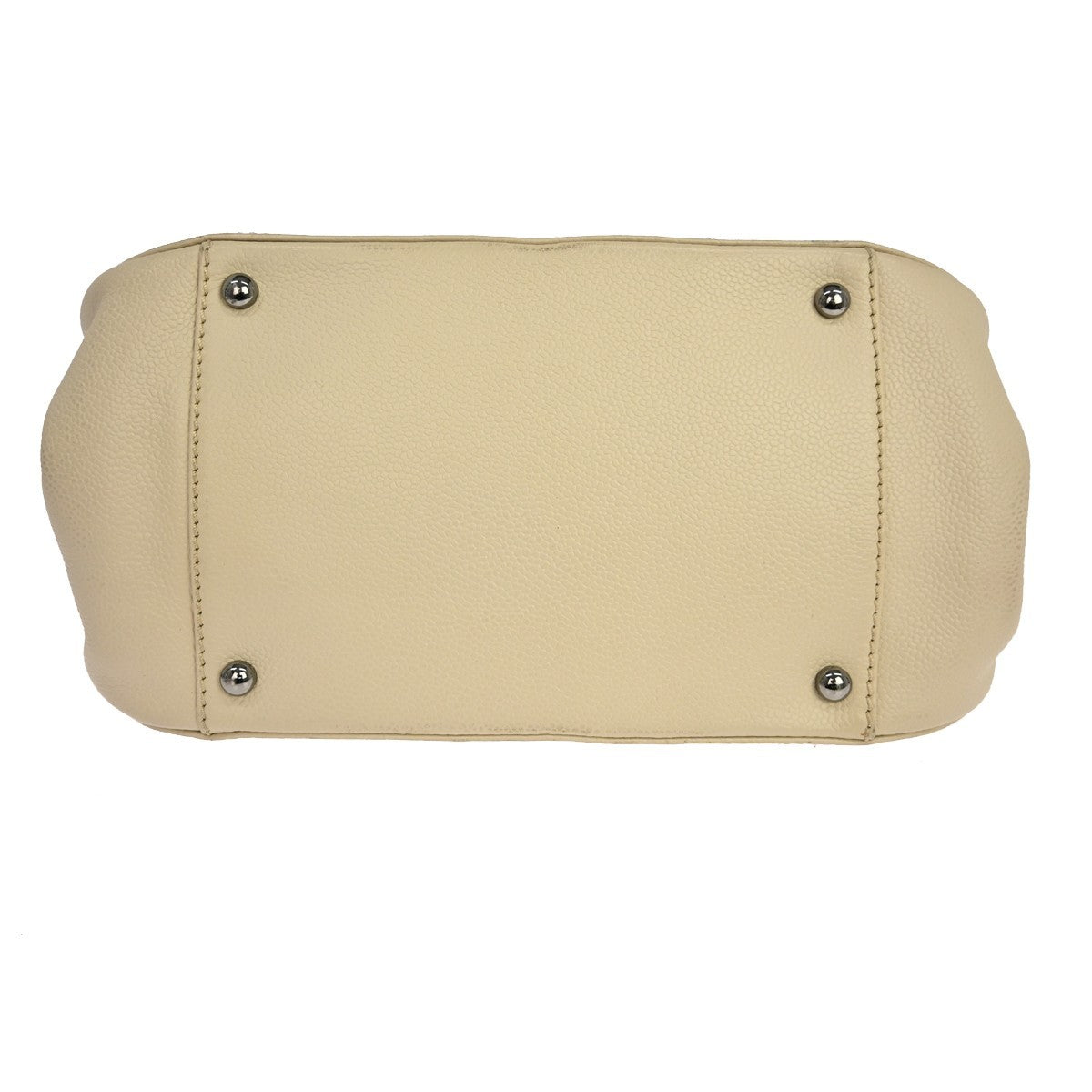 Chanel Mademoiselle Lock Quilted Caviar Beige Leather Shoulder Bag Bag (Pre-Owned)