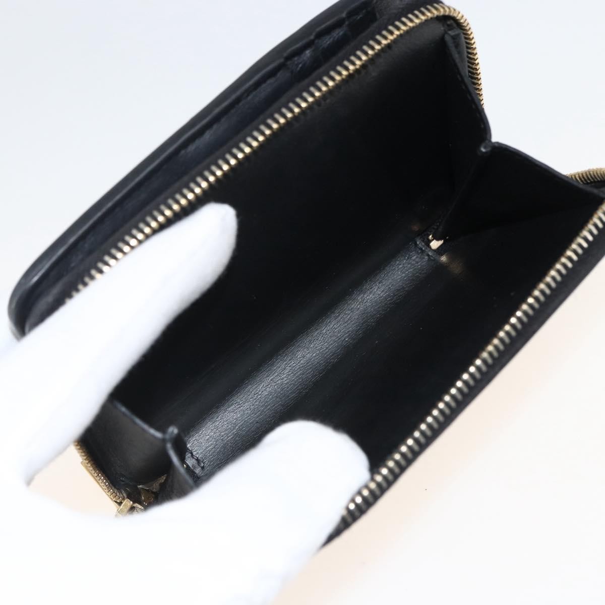 Saint Laurent Classic Monogram Ysl Line Zip Around Leather Black Leather Wallets Accessory (Pre-Owned)