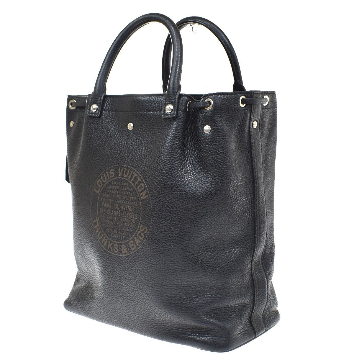 Louis Vuitton Trunks And Bags Shoe Tobago Leather Black Leather Handbag (Pre-Owned)