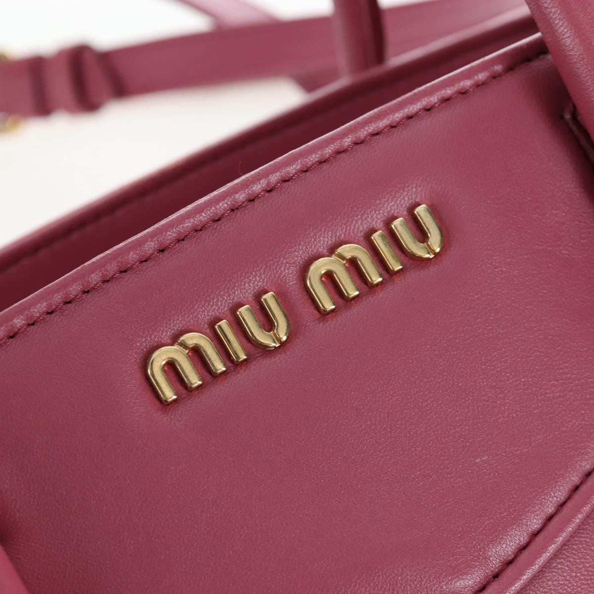 Miu Miu Beau Top Handle Leather Pink Leather Handbag (Pre-Owned)