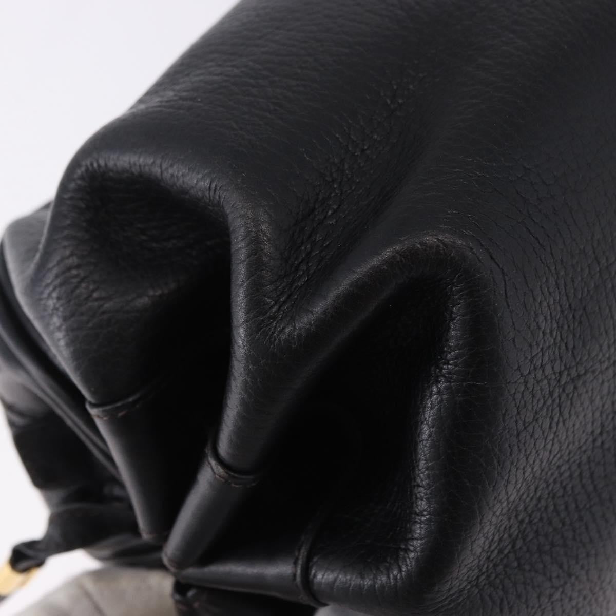 Gucci Shoulder Leather Black Leather Shoulder Bag Bag (Pre-Owned)