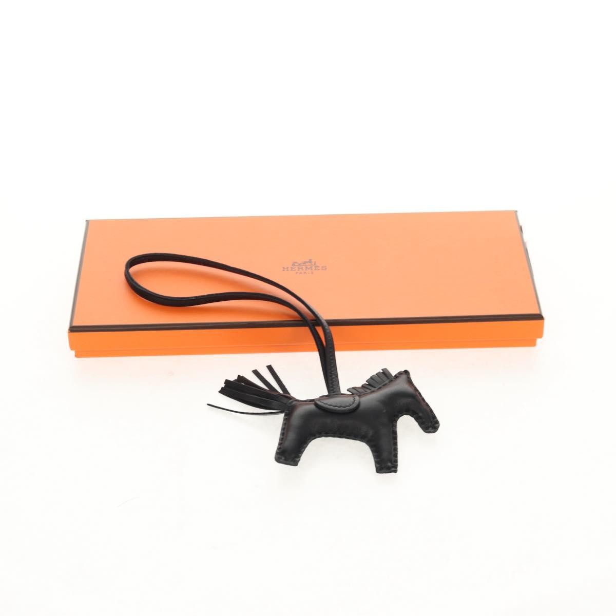 Hermes So Black Grigri Rodeo Bag Charm Leather Black Leather Charms And Keychains Accessory (Pre-Owned)
