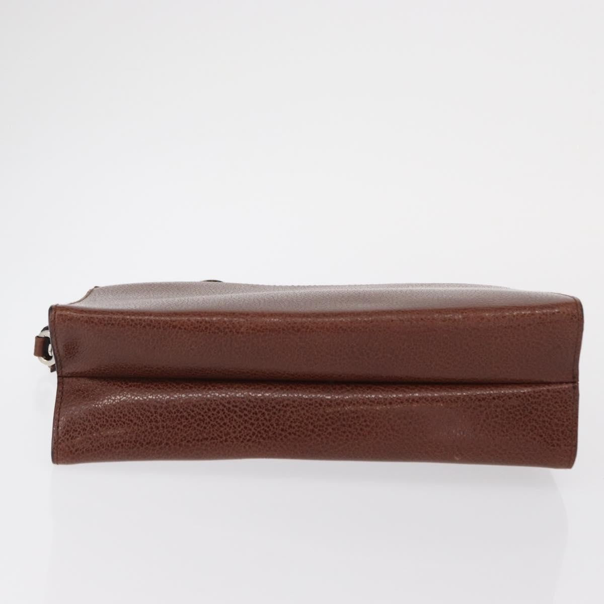 Salvatore Ferragamo Vintage Clutch Leather Brown Leather Clutche & Pouche Bag (Pre-Owned)