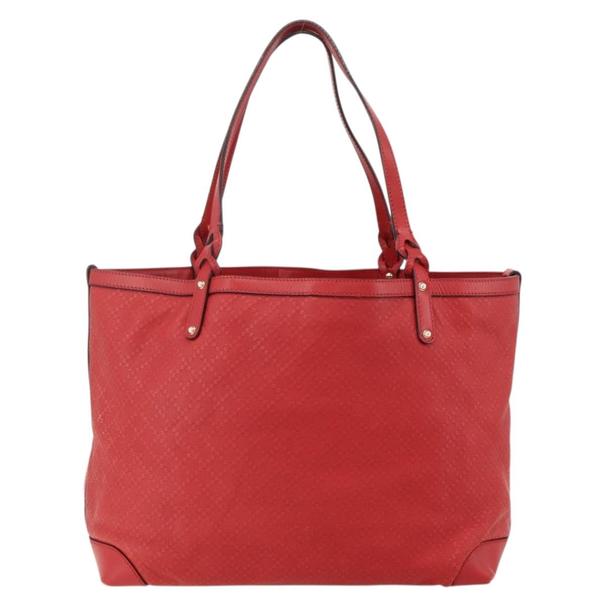 Gucci Craft Tote Diamante Leather Red Pvc Tote Bag Bag (Pre-Owned)