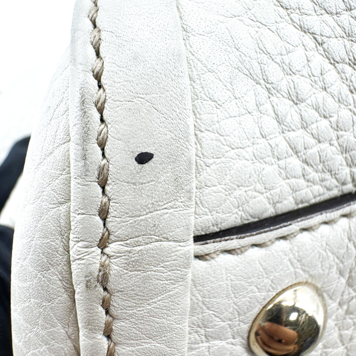 Gucci Soho Zip Leather Beige Leather Tote Bag Bag (Pre-Owned)