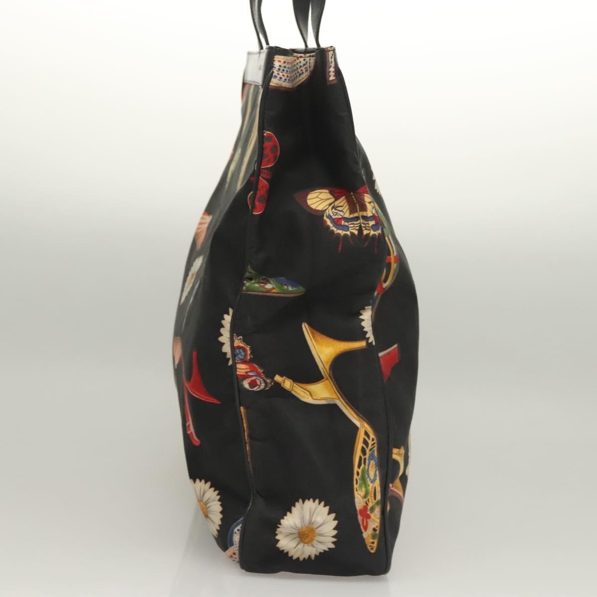 Salvatore Ferragamo Vintage Canvas Black Canvas Tote Bag Bag (Pre-Owned)