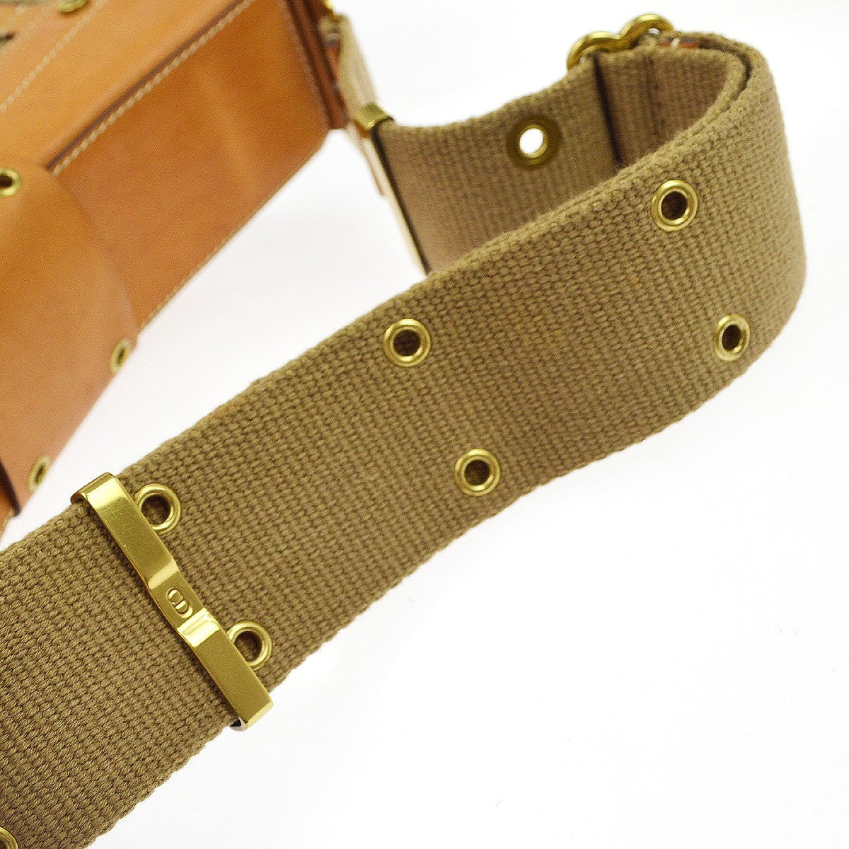 Christian Dior Vintage Street Chic Columbus Diorissimo Canvas With Leather Brown Canvas Shoulder Bag Bag (Pre-Owned)