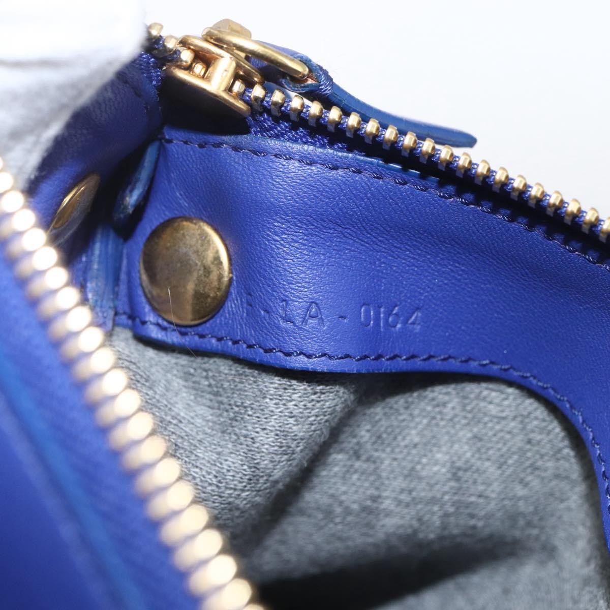Celine Trio Leather Blue Leather Shoulder Bag Bag (Pre-Owned)