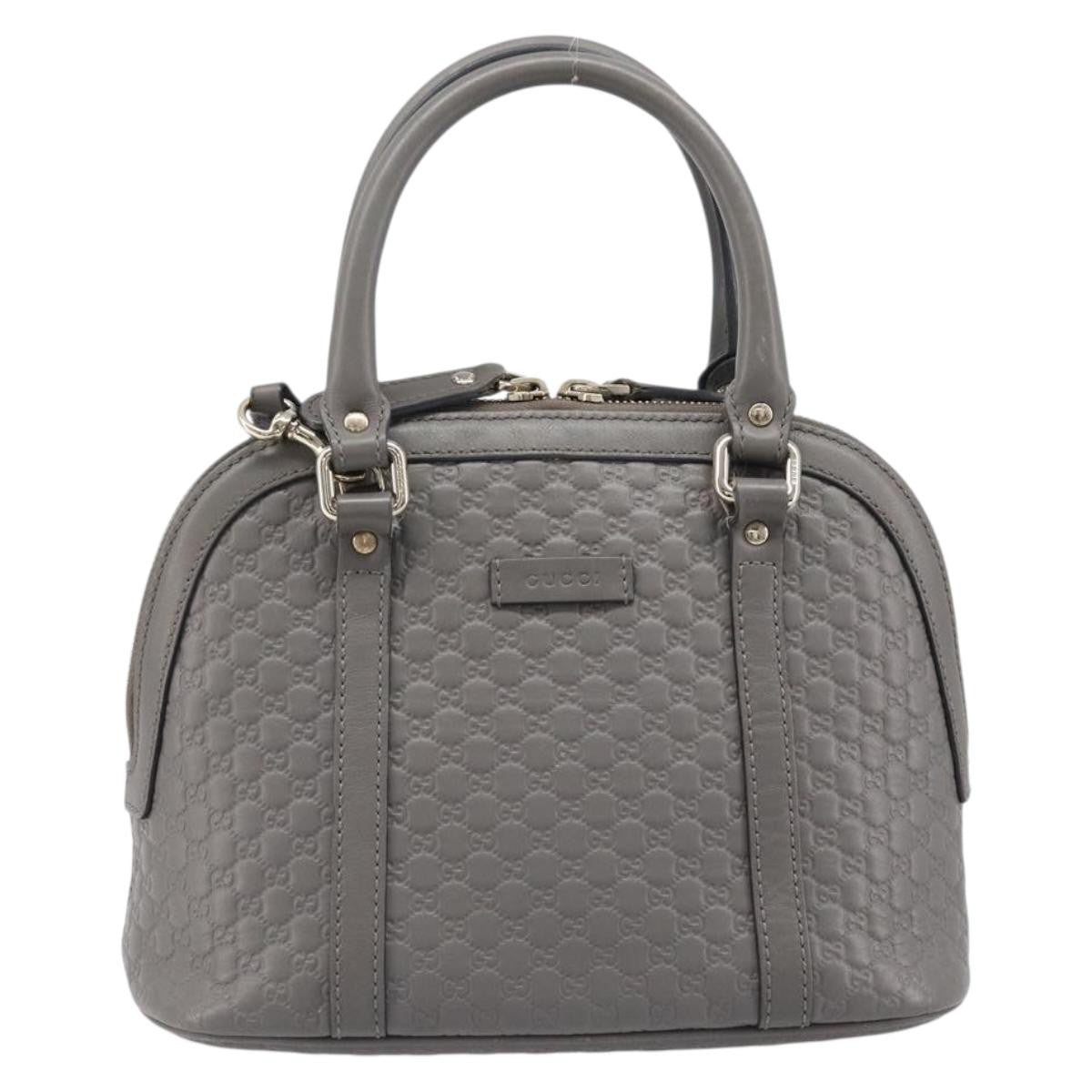 Gucci Convertible Dome Satchel Microguccissima Leather Gray Leather Handbag (Pre-Owned)