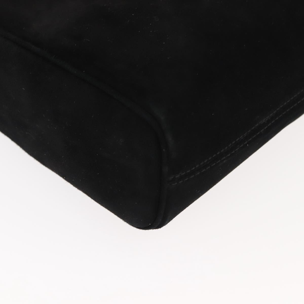 Salvatore Ferragamo Gancini Suede Black Suede Shoulder Bag Bag (Pre-Owned)