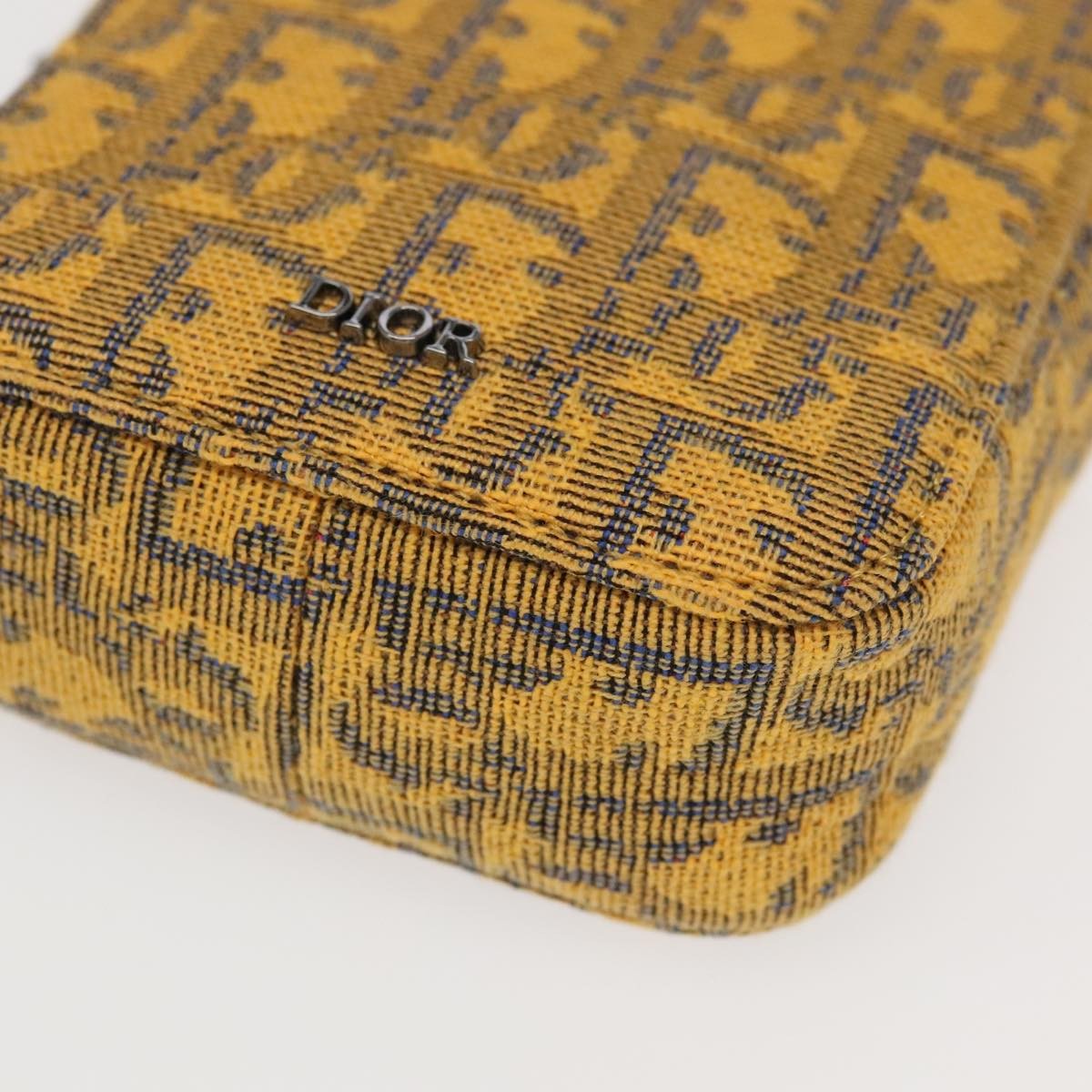 Christian Dior Vintage Trotter Canvas Yellow Canvas Clutche & Pouche Bag (Pre-Owned)